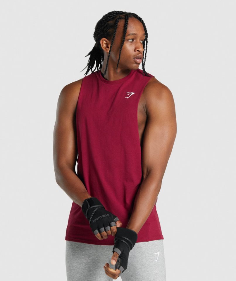 Men\'s Gymshark Critical 2.0 Drop Arm Tanks Fuchsia | NZ 3UWIYF